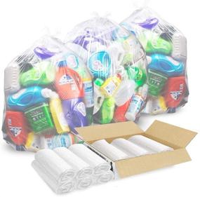 img 2 attached to 🗑️ 250 Count SuperValue Pack of Clear Trash Bags, 33 Gallon Size - Ideal for Recycling Bins of 30-35 Gallons. High Density Large Plastic Bags