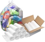 🗑️ 250 count supervalue pack of clear trash bags, 33 gallon size - ideal for recycling bins of 30-35 gallons. high density large plastic bags logo