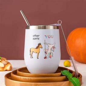 img 1 attached to 🦄 Crisky Funny Unicorn Wine Tumbler: Unique Gifts for Aunt Birthday Christmas Thanksgiving