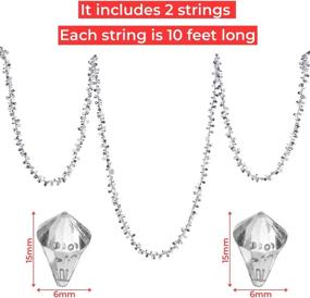 img 3 attached to 💎 Add Sparkle and Elegance with Klikel Iridescent Silver Large Twinkle Ice Double Twist Bead Garland - Set of 2, 10 Feet Each