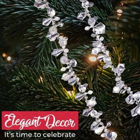 img 1 attached to 💎 Add Sparkle and Elegance with Klikel Iridescent Silver Large Twinkle Ice Double Twist Bead Garland - Set of 2, 10 Feet Each