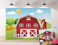 🚜 botong cartoon farm photography backdrop: red barn, windmill, animals, barnyard house, kids birthday background, baby shower, newborn photocall - 5x3ft logo