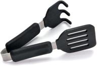 🔥 norpro grip-ez silicone tongs - grab, lift, and serve with ease | set of 1 | black logo