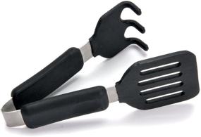 img 4 attached to 🔥 Norpro Grip-EZ Silicone Tongs - Grab, Lift, and Serve with Ease | Set of 1 | Black