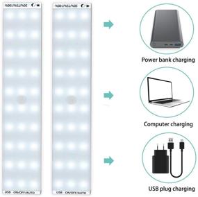 img 3 attached to 🔦 Wireless Motion Sensor LED Closet Light - 30 LEDs Under Cabinet Lights Battery Operated - Large Battery Powered Closet Lights for Stairs, Wardrobe, Kitchen, Hallway - Pack of 3