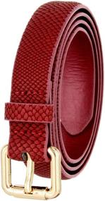 img 2 attached to 🐍 Chic Women's Accessories and Belts with Embossed Snakeskin Pattern in Slim Fit Leather