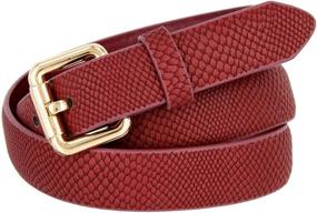 img 3 attached to 🐍 Chic Women's Accessories and Belts with Embossed Snakeskin Pattern in Slim Fit Leather