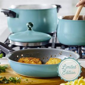 img 2 attached to Farberware 120 Limited Edition Stainless Steel Cookware Set 🍳 with Prestige Kitchen Tools, 10-Piece, Aqua Blue: Your Perfect Cooking Companion!