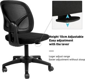 img 1 attached to 🪑 HBADA Office Chair: Mesh Desk Chair with Adjustable Height & Rolling Stool - Black