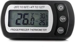 img 3 attached to 🌡️ Waterproof Digital Fridge Thermometer for Refrigerator and Freezer with Max/Min Record Function, Large LCD Display (General, Black, 2)