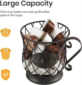 img 2 attached to ☕ Matte Bronze K Cup Holder - Keurig Pod Storage Organizer for Counter: Holds 35 K Cups - Coffee Bar Accessories Capsule Holder