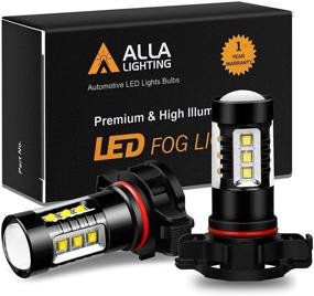 img 4 attached to 💡 High Power Chipsets 12V Alla Lighting LED Fog Lights Bulbs Xtreme Super Bright 80W CANBUS 2504 PSX24W Error Free 12276, 6000K Xenon White