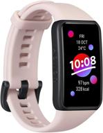 🌸 honor band 6 fitness tracker smart watch: 1.47''amoled, spo2, heart rate monitor, 14 days battery, female cycle tracker, 5atm waterproof - global version (pink) логотип