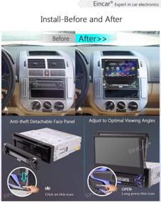 img 2 attached to 📻 Pure Android 10.0 Single Din Radio: Flip Out 7" Capacitive Touchscreen with GPS Navigation, Bluetooth, WiFi, USB, Rearview Camera & MAP