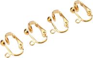 👂 beadaholique clip on ball earrings findings, 22k gold - set of 2: elegant and versatile clip-on fashion accessories logo