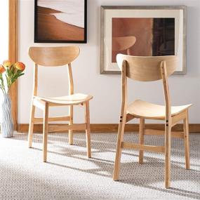 img 3 attached to 🪑 Safavieh Lucca Retro Natural Dining Chair Set, 2-Pack