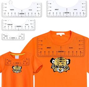 img 4 attached to 👕 Juome 4 Pcs T-Shirt Rulers: Effortlessly Center Designs with Vinyl Placement! Transparent PVC Alignment Tool Set for All Ages