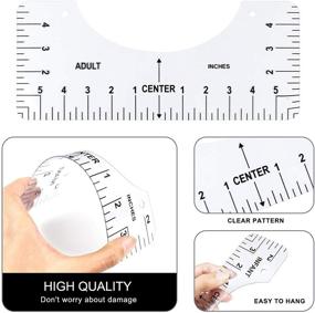 img 2 attached to 👕 Juome 4 Pcs T-Shirt Rulers: Effortlessly Center Designs with Vinyl Placement! Transparent PVC Alignment Tool Set for All Ages