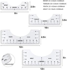 img 3 attached to 👕 Juome 4 Pcs T-Shirt Rulers: Effortlessly Center Designs with Vinyl Placement! Transparent PVC Alignment Tool Set for All Ages