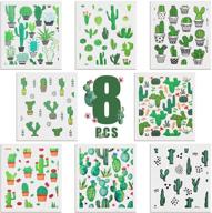 🌵 gandeer 8 pieces reusable swedish tropical cactus dishcloths - quick drying wood pulp cleaning cloths, washable absorbent kitchen towel for home, kitchen dish cloths, cleaning wipes logo