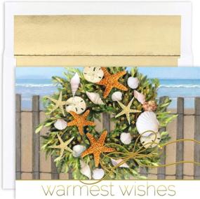 img 2 attached to Masterpiece Warmest Wishes 18-Count Christmas Cards: Radiate Holiday Cheer with Warm Wishes Wreath Design