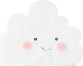 img 4 attached to White Cloud Paper Napkins for Baby Shower: 6.3 x 5.1 👶 In, 50 Pack - Soft and Adorable Napkins for Your Special Celebration!