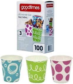 img 1 attached to 🥤 Goodtimes 5oz. All-Purpose Bathroom/Kitchen Paper Cold Cups,100ct - Assorted Designs (1): Stylish and Convenient Cup Set for Home