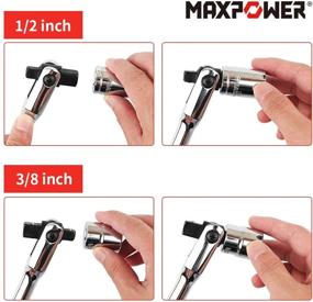 img 1 attached to 🔧 Двухприводный рычаг MAXPOWER длиной 18 дюймов с гибкой ручкой - привод 1/2 дюйма и 3/8 дюйма - фосфатированный для максимальной мощности