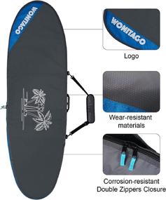 img 3 attached to WONITAGO Surfboard Bag: Wear-Resistant and Lightweight Shortboard and Longboard Cover - Available in Various Sizes (6'0, 6'6, 7'0, 7'6, 8'0, 8'6, 9'2, 9'6, 10'0)