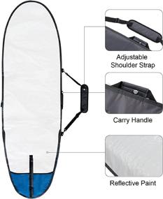 img 2 attached to WONITAGO Surfboard Bag: Wear-Resistant and Lightweight Shortboard and Longboard Cover - Available in Various Sizes (6'0, 6'6, 7'0, 7'6, 8'0, 8'6, 9'2, 9'6, 10'0)