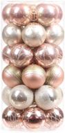 🎄 delicate contrast color theme painting and glittering christmas tree pendants: sea team 60mm/2.36" decorative baubles set - 30 pieces (rose gold & champagne) логотип