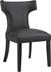 img 4 attached to 🪑 Modway MO-Curve Mid-Century Modern Faux Leather Chair with Nailhead Trim, Upholstered in Black