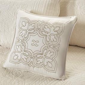 img 1 attached to 🛏️ Madison Park Daybed Cover Set - Stylish Damask Quilting with Scalloped Edges, All-Season Luxury Bedding with Bedskirt, Matching Shams, Decorative Pillow, 75"x39", Cream Tuscany, 6-Piece