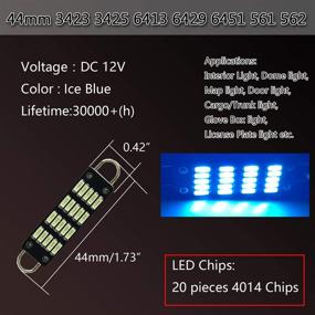 img 3 attached to Улучшите освещение салона автомобиля с лампой TORIBIO 44мм LED 6-пакетов (Ice Blue)