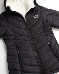 img 3 attached to 🧥 Reebok Girls' Reversible Quilted Puffer Jacket with Sherpa Fur Lining