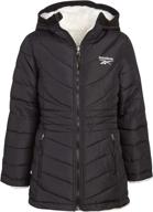 🧥 reebok girls' reversible quilted puffer jacket with sherpa fur lining logo