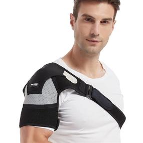 img 4 attached to 📦 Premium Shoulder Stability Brace: Effective Pain Relief for Rotator Cuff, Arthritis & More - Adjustable Support for Men and Women (L-XL)