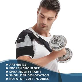 img 2 attached to 📦 Premium Shoulder Stability Brace: Effective Pain Relief for Rotator Cuff, Arthritis & More - Adjustable Support for Men and Women (L-XL)