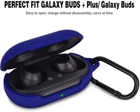 img 3 attached to Чехол из силикона AIRSPO для Galaxy Buds Plus (2020) / Galaxy Buds (2019) Samsung Galaxy вкладыши для ушей защитная кожа с карабином-карабином (кобальтово-синий)