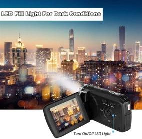 img 2 attached to 📹 Vmotal Full HD 1080P Video Camera Camcorder: High-quality Digital Recorder for Vlogging, with 270° Degree Rotation Flip Screen, 24MP and 2.8 Inch Screen (Black)