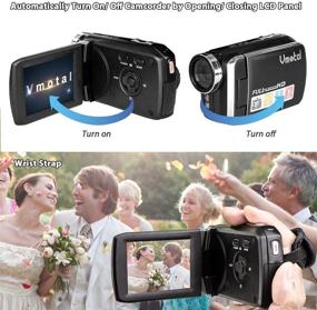 img 3 attached to 📹 Vmotal Full HD 1080P Video Camera Camcorder: High-quality Digital Recorder for Vlogging, with 270° Degree Rotation Flip Screen, 24MP and 2.8 Inch Screen (Black)