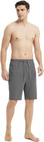 img 2 attached to Bamboo Shorts Lightweight Pockets Charcoal Men's Clothing for Sleep & Lounge