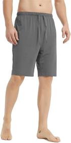 img 1 attached to Bamboo Shorts Lightweight Pockets Charcoal Men's Clothing for Sleep & Lounge