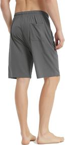 img 3 attached to Bamboo Shorts Lightweight Pockets Charcoal Men's Clothing for Sleep & Lounge