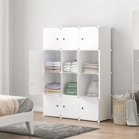 img 3 attached to 📦 Aeitc Large Storage Cubes - 14x18 Cube (12 Cube) - Clothes Organizer, DIY Cube Organizer, Closet Organizer with Doors, Modular Bookshelf Units, Toy Organizer in White