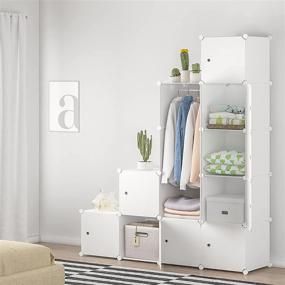 img 2 attached to 📦 Aeitc Large Storage Cubes - 14x18 Cube (12 Cube) - Clothes Organizer, DIY Cube Organizer, Closet Organizer with Doors, Modular Bookshelf Units, Toy Organizer in White