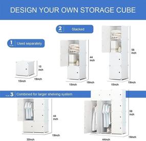 img 1 attached to 📦 Aeitc Large Storage Cubes - 14x18 Cube (12 Cube) - Clothes Organizer, DIY Cube Organizer, Closet Organizer with Doors, Modular Bookshelf Units, Toy Organizer in White