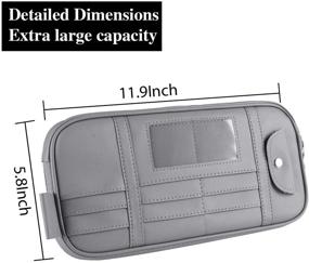 img 3 attached to Улучшите организацию интерьера автомобиля с помощью JUSTTOP 🚗 Органайзер для солнцезащитного козырька в автомобиле - многофункциональная сетчатая сумка с молнией (серый)