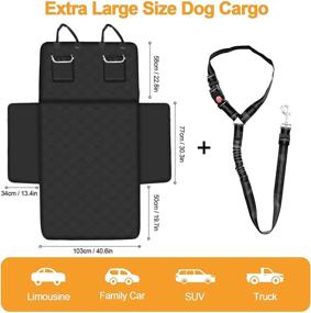 img 3 attached to GARELF SUV Dog Cargo Liner with Side Flap Protector, Waterproof Non-Slip Trunk Cover Mat, Elastic Seat Belt Included, Ideal for Small to Medium-Sized SUVs and Trucks (72.8''x40.6'', Black)