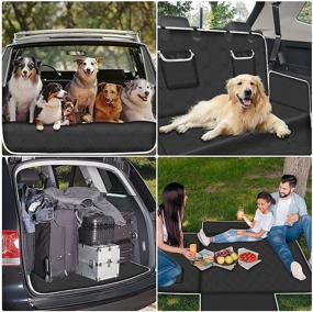 img 2 attached to GARELF SUV Dog Cargo Liner with Side Flap Protector, Waterproof Non-Slip Trunk Cover Mat, Elastic Seat Belt Included, Ideal for Small to Medium-Sized SUVs and Trucks (72.8''x40.6'', Black)